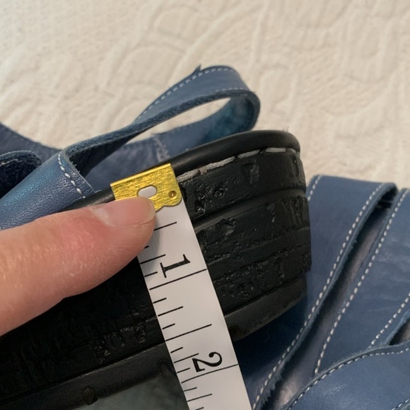 Blue Leather Sandals 41/10 - Picture 9 of 9